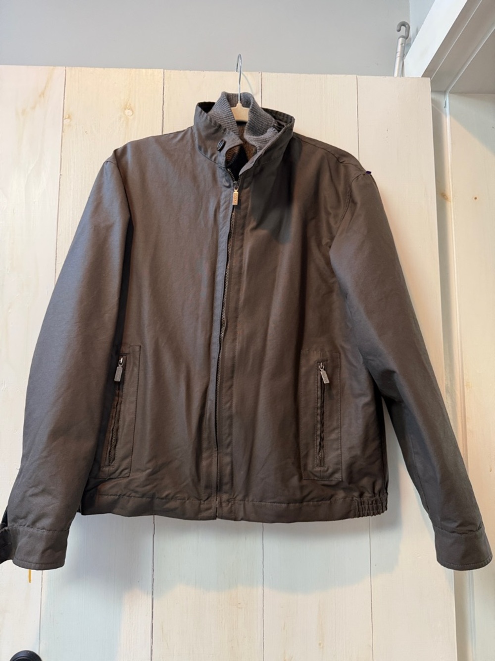 Made in Italy - 🇮🇹 Men's Brown Zip-Up Bomber Jacket with detachable wool vest